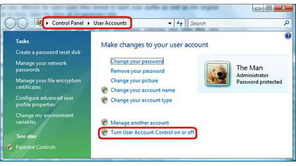 Disable User Account Control In Windows Vista